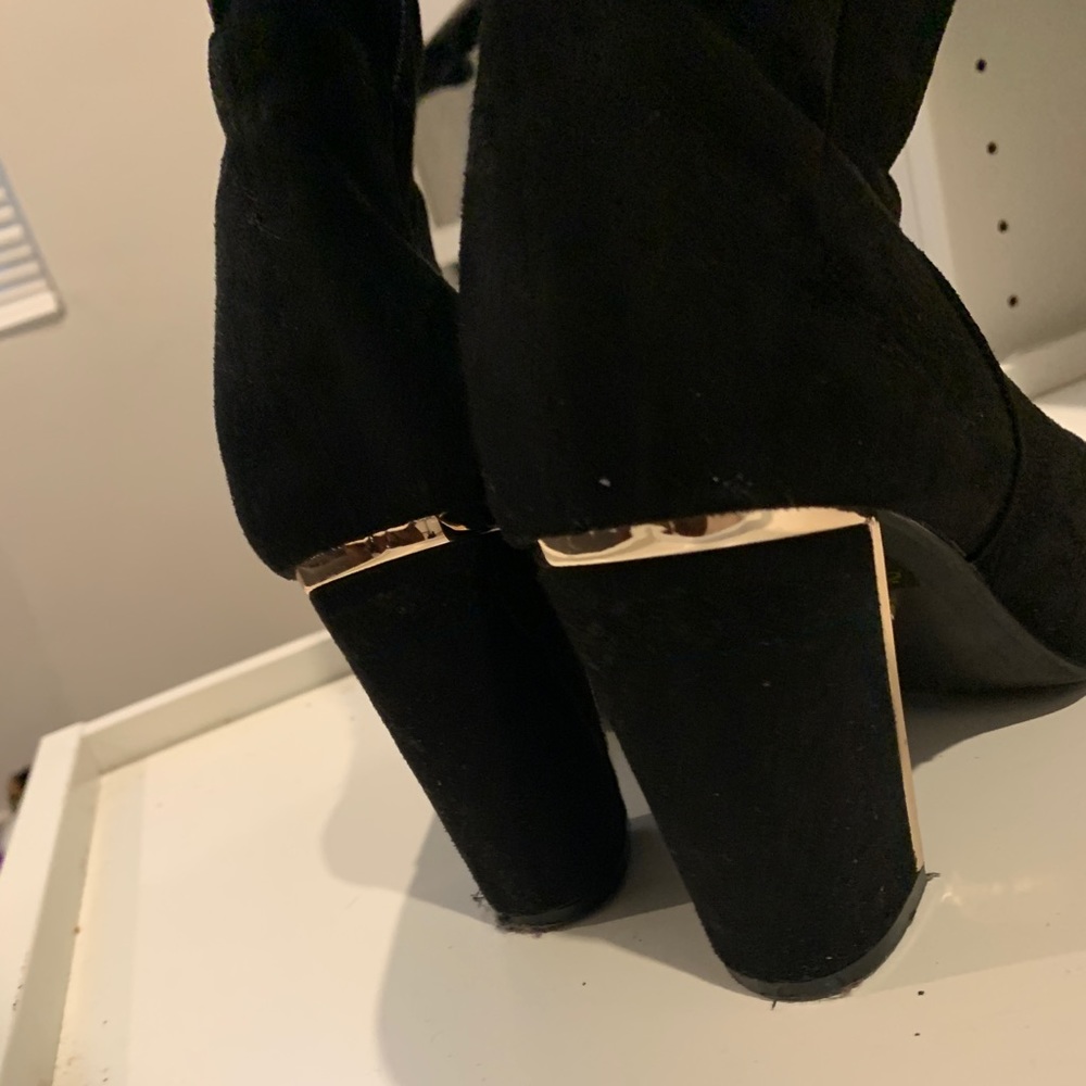 Metal detail knee high boot